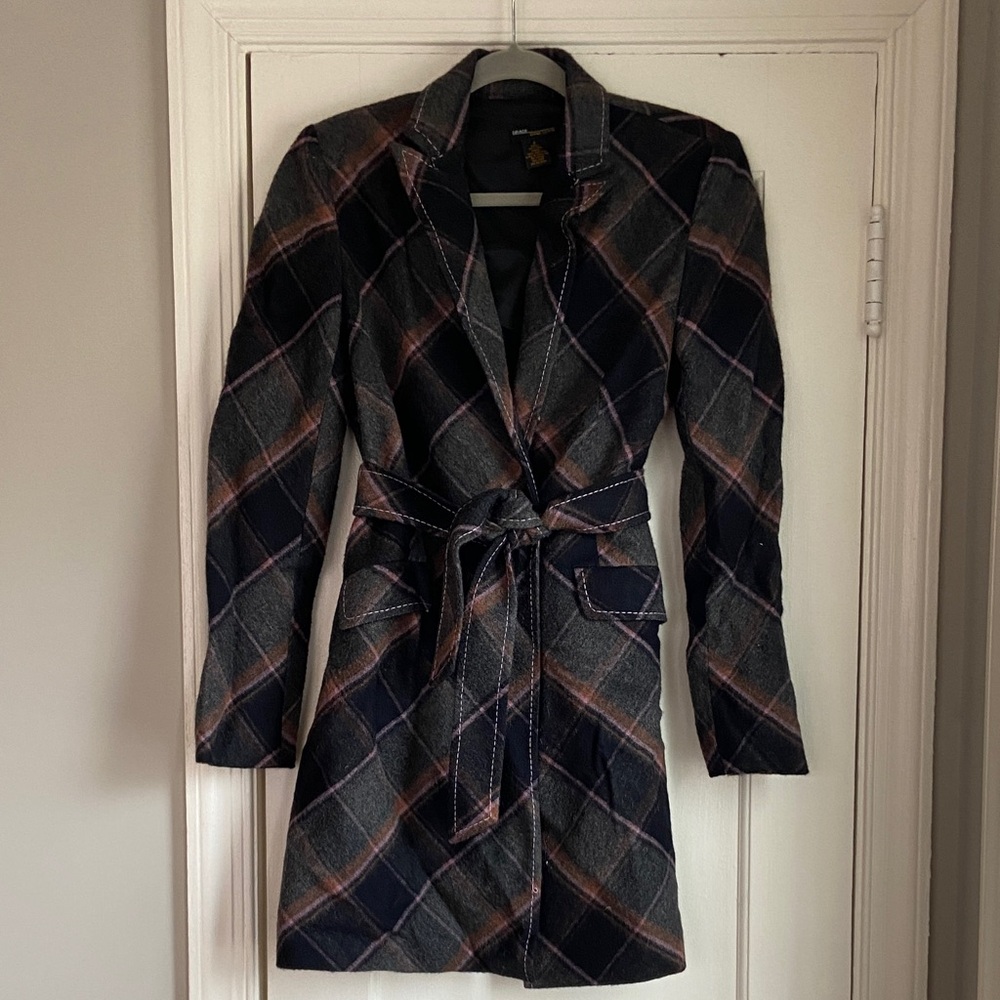 Plaid Belted Coat